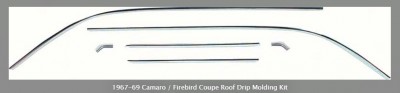 COUPE ROOF DRIP MOLDING KIT 1967-69 CAMARO / FIREBIRD